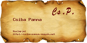 Csiba Panna névjegykártya